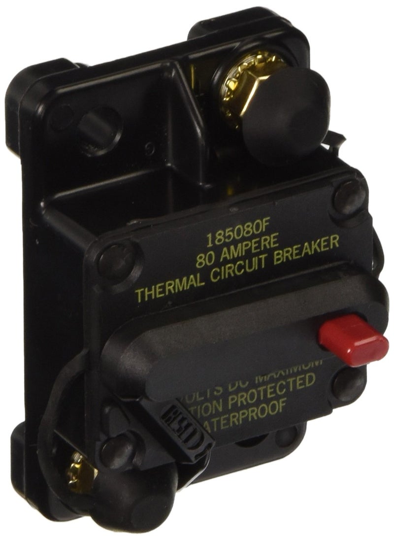 Bussmann CB185-80 Waterproof High Amp Flush Mount Type III (3) Circuit Breaker (80 Amp), 1 Pack