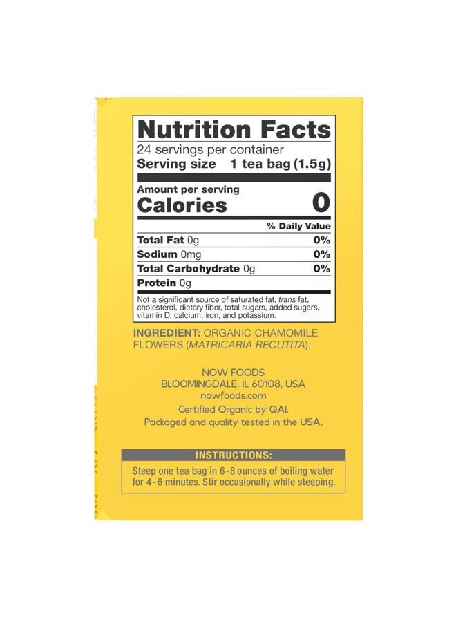 now Foods Chamomile Tea, Organic, 24 Tea Bag - Image 2
