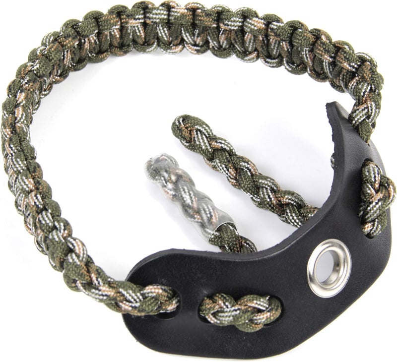 Sunya Archery Bow Wrist Sling, 550 Paracord Strap Comfortable on Hand.100% Full Grain Leather Yoke, Multiple Camo Colors.Fit Compound Bow Stabilizer & Recurve. - Image 1