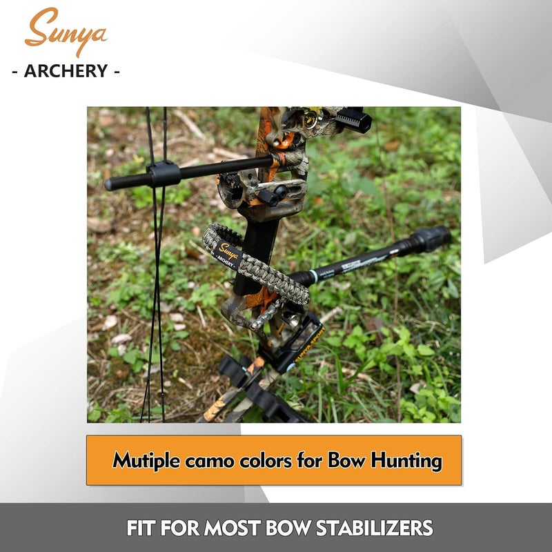 Sunya Archery Bow Wrist Sling, 550 Paracord Strap Comfortable on Hand.100% Full Grain Leather Yoke, Multiple Camo Colors.Fit Compound Bow Stabilizer & Recurve. - Image 2
