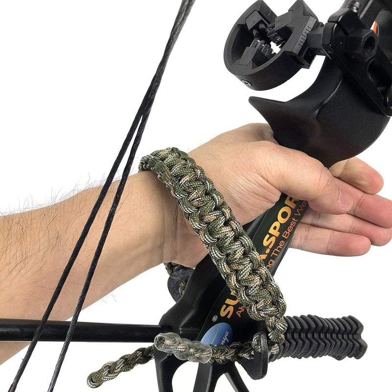 Sunya Archery Bow Wrist Sling, 550 Paracord Strap Comfortable on Hand.100% Full Grain Leather Yoke, Multiple Camo Colors.Fit Compound Bow Stabilizer & Recurve. - Image 5