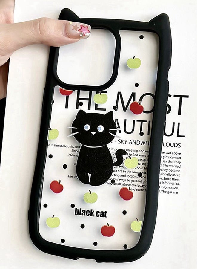 for iPhone 16 Pro Max Case，Cute 3D Cat's Ears，Raised Camera Lens Protector，Thickened Edge Protection，Lovely Silicone Soft Protective Shockproof Phone Cover，Color Cat - Image 1