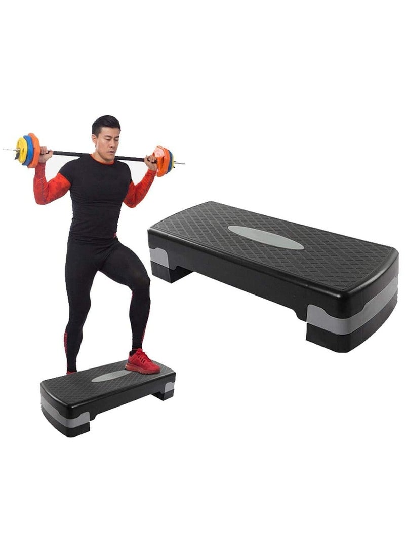 ULTIMAX Fitness Aerobic step Fitness Aerobic Step Platform Full and Compact Sizes Workout Deck with Adjustable Riser Height & Non Slip Textured Surface - Image 1