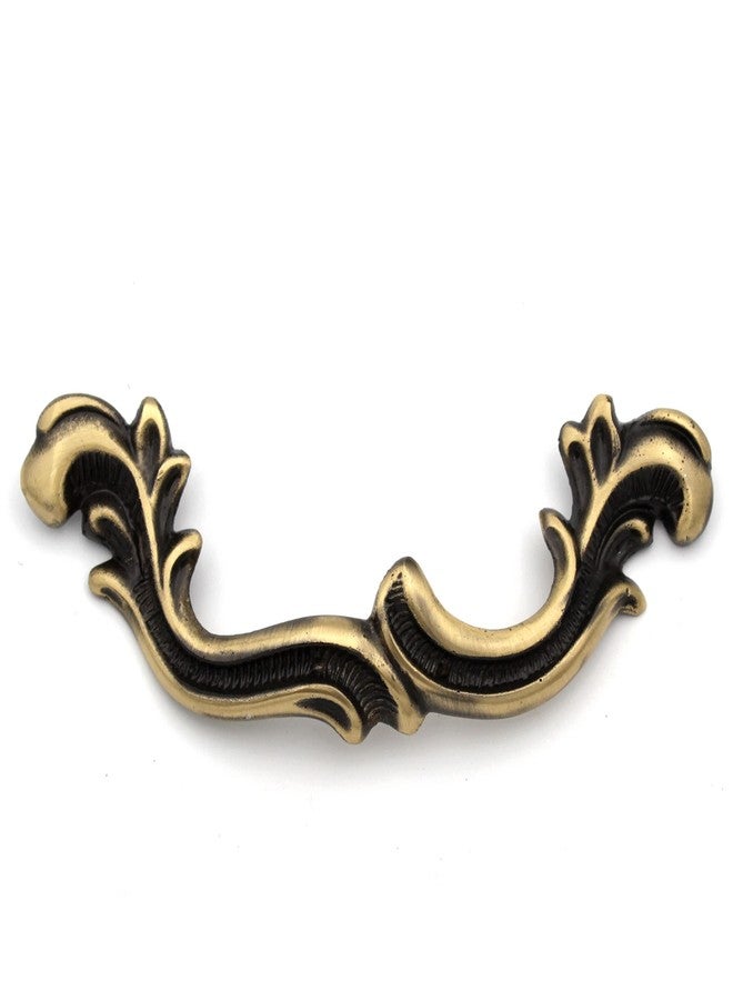 ABVIN 5.6" Carving Pulls Vintage Unique Cabinet Beautiful Drawer Decorative Dresser Knobs Pulls - Pure Brass - Antique Finish - 1 Pcs - Image 1