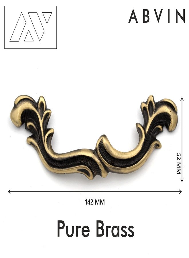 ABVIN 5.6" Carving Pulls Vintage Unique Cabinet Beautiful Drawer Decorative Dresser Knobs Pulls - Pure Brass - Antique Finish - 1 Pcs - Image 3
