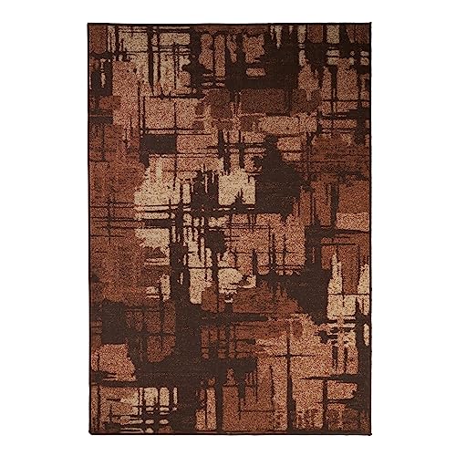 Welspun Wonder-Full Distressed Carpet for Hall, Living Room & Bedroom | Polyester | 981 GSM | Machine Tufted | 4x6 Feet | Brown - Image 2