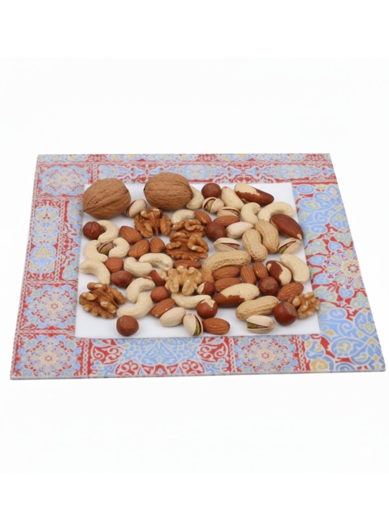 Rosa By Fathy Mahmoud High Quality Glass Square Serving Plate, 40 * 40Cm - Yameesh Red - Image 4