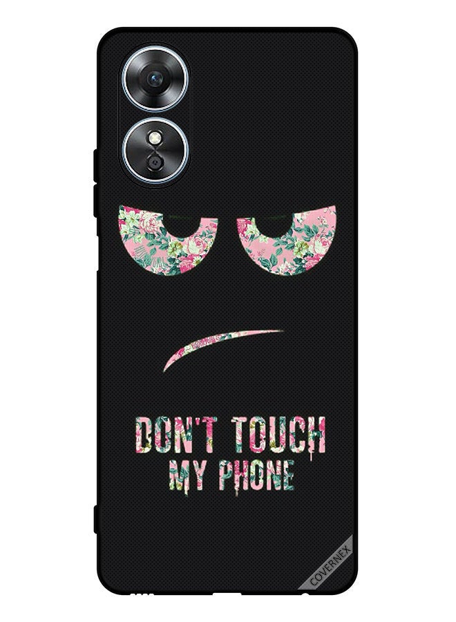 Covernex Protective Case Cover For Oppo A17 Don't Touch My Phone Floral - Image 1