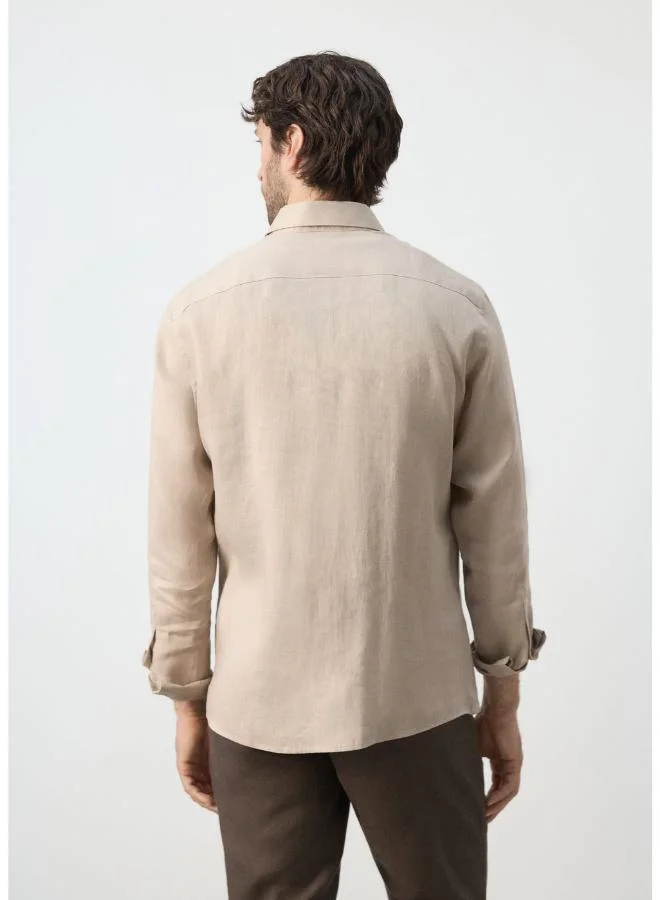 Mango Man Regular-fit 100% linen shirt