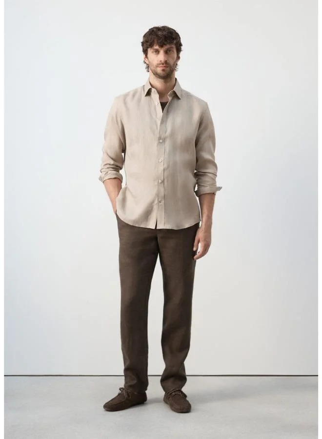 Mango Man Regular-fit 100% linen shirt