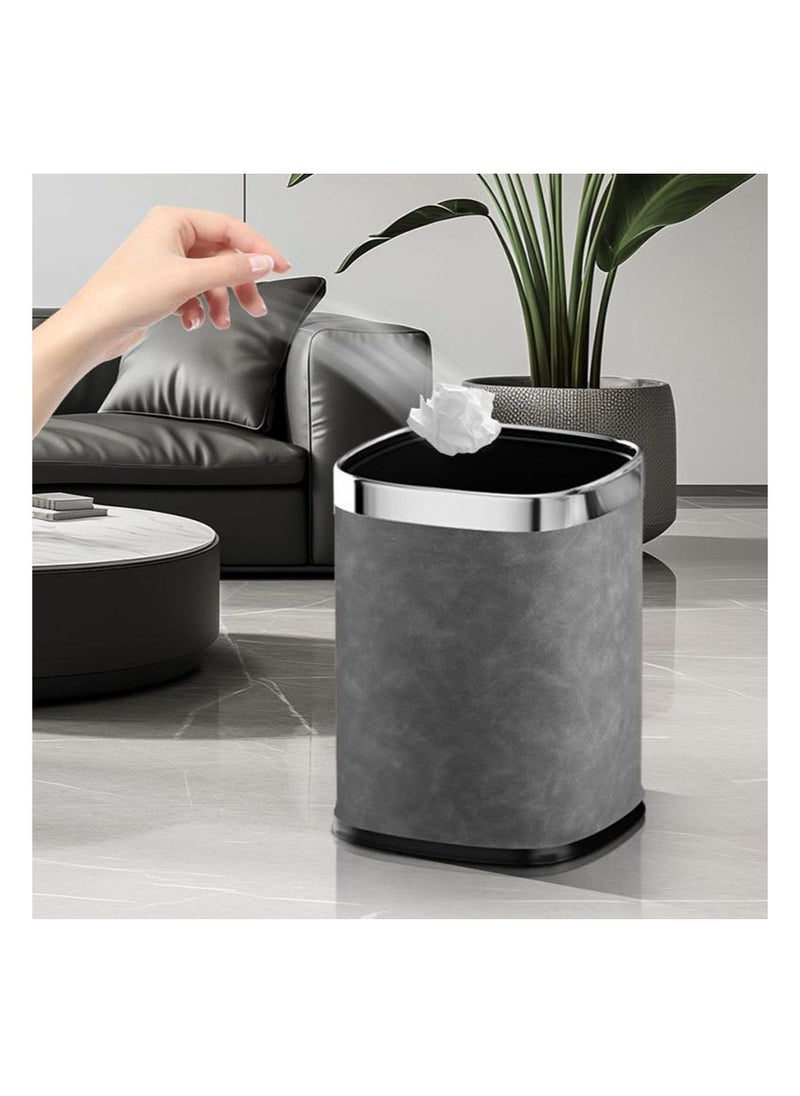 Golden Purchase Products Kitchen Trash Can, Bathroom Trash Can, Plastic Large Capacity Trash Can, Household Square Trash Can, Air Pressure Adsorption Without Cover（12L)）  - Image 3