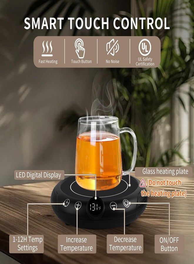 EIHO Coffee Mug Warmer, Electric Cup Warmer for Desk, Candle Warmer Plate with Temperature Display, 8-Temp Setting & 1-12H Timer, Stocking Stuffer Christmas White Elephant Coffee Gifts for Adults Women Men - Image 2
