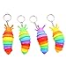 MEIEST 4 PCS Mini Fidget Slug KeyChain Toys3D Articulated Stretch Caterpillar Sensory Flexible Hand Toy Ideal Party Favor Colorful Office Desk Pet ToysRandom Color - Image 3