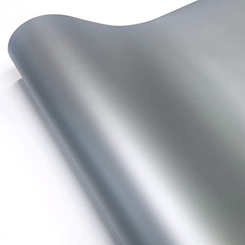 COSMOS STAR™ Vinyl Wrap Sheet for Car & Bike Self Adhesive Wrap Sticker and Decal Roll Film for Auto Car Vehicle Motorcycle Air Release (2 Feet by 6 Feet, Silver Matte Metallic) - Image 1