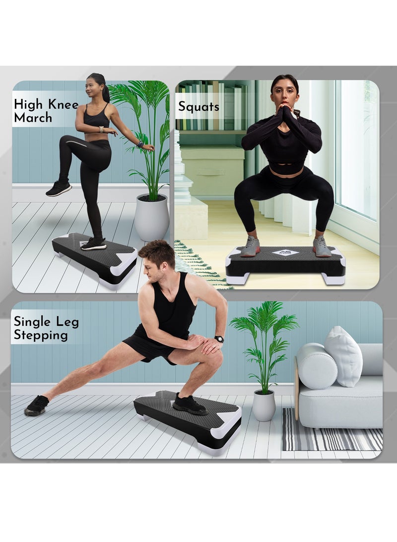 Allure Sphere Sphere Aerobic Stepper For Home & Gym - Suited For Cardio, Yoga, Weights, Exercise Workout, Stretching, Fitness - Non-Slip Adjustable 2 Level Steps (L 68 X W 28 X H 10) - Image 3