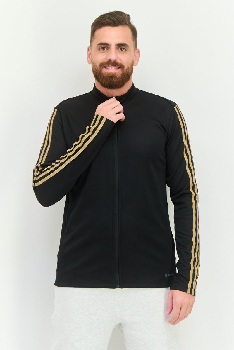Adidas Men Sportswear Fit Brand Logo Tiro Reflective Training Jacket, Black - Image 1