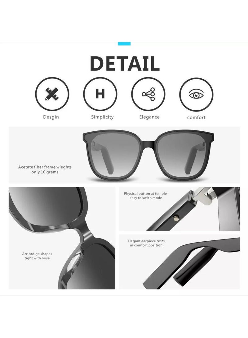 Wireless TWS Bluetooth Smart Audio Sunglasses, Open Ear Headphones , IP67 Waterproof, UV400 Anti-Blue Ray , Built-in Microphone  Call Answering - Image 5