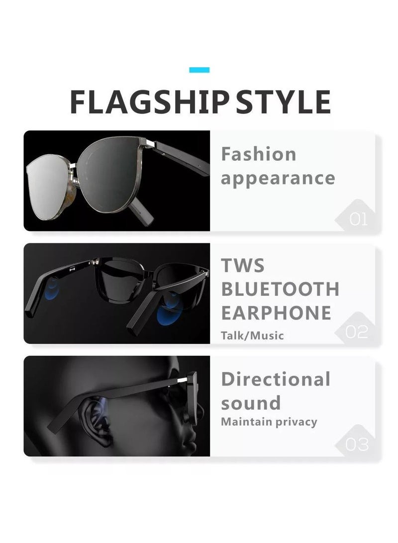 Wireless TWS Bluetooth Smart Audio Sunglasses, Open Ear Headphones , IP67 Waterproof, UV400 Anti-Blue Ray , Built-in Microphone  Call Answering - Image 4