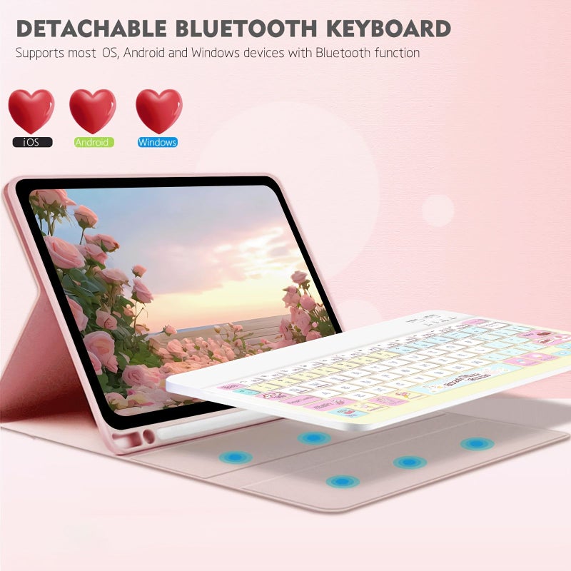 Pink Ipad 2024 Pro 11 Inch Keyboard Case for 10th 9th 7th 10 2 Basic Select Premier Dollar Dini - Image 3
