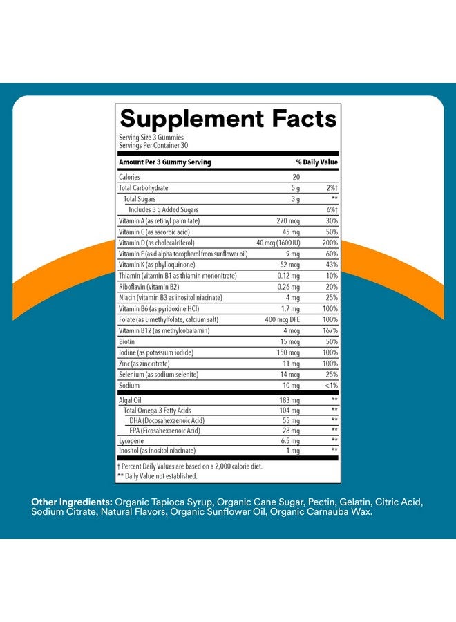SmartyPants SmartyPants Men's Multivitamin Gummies - Improved Formula: Omega 3 (DHA/EPA), Methylfolate, Vitamin D3, C, Vitamin B12, B6, Vitamin A, K, Zinc & Selenium, Gluten Free, 90 Count (30 Day Supply) - Image 5