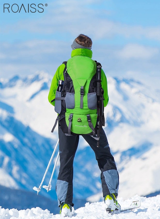 roaiss Multifunctional Outdoor Backpack, Waterproof Hiking Backpack with Outstanding Organizational Features, Lightweight Comfortable Travel Bag with 50L Large Capacity, Suitable for Hiking, Camping, Trekking, Mountaineering and Traveling - Image 3