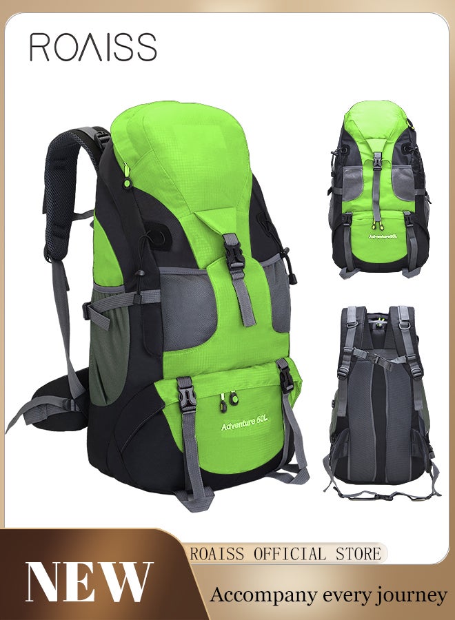 roaiss Multifunctional Outdoor Backpack, Waterproof Hiking Backpack with Outstanding Organizational Features, Lightweight Comfortable Travel Bag with 50L Large Capacity, Suitable for Hiking, Camping, Trekking, Mountaineering and Traveling - Image 2