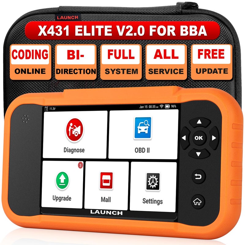 LAUNCH X431 Creader Elite 20 Lifetime Update OBD2 Scanner for BBA 2025 New Bidirectional Scan Tool for BMW for MercedesBenzfor Audi ECU CodingFull SystemFull Services Battery Register
