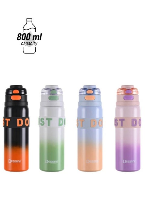 Insulated water bottle, One click Flip open 800Ml Pink