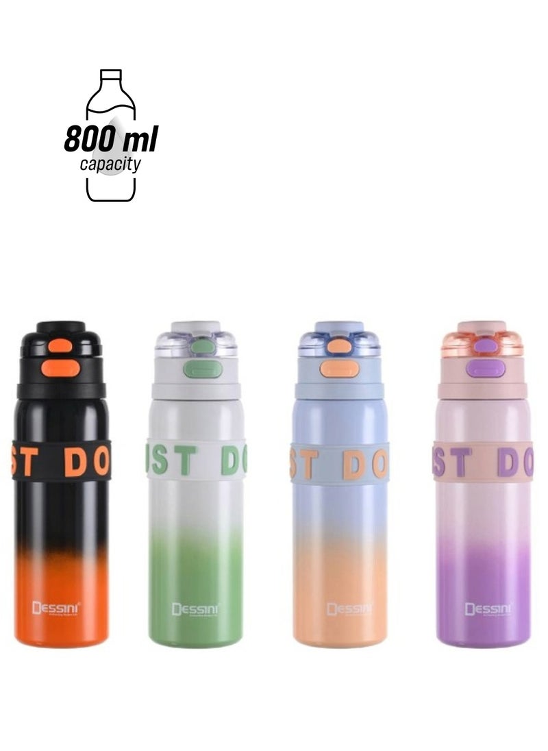Insulated water bottle, One click Flip open 800Ml Pink