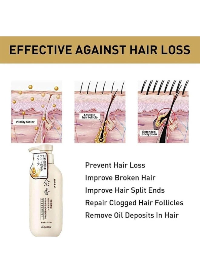 Diyating 2in1 Sakura Japanese Hair Shampoo & Conditioner 300ml – Anti Hair Loss, Hair Growth, Dandruff Control, Nourishing Scalp, Thick & Strong Hair Treatment - Image 2