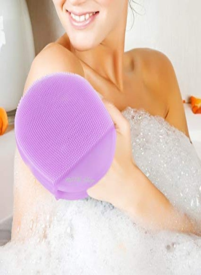 POXEFLIP Silicone Shower Body Scrubber baby bath brush Skin Cleaning Bath Glove Anti Cellulite bath gloves(Multicolour) - Image 3