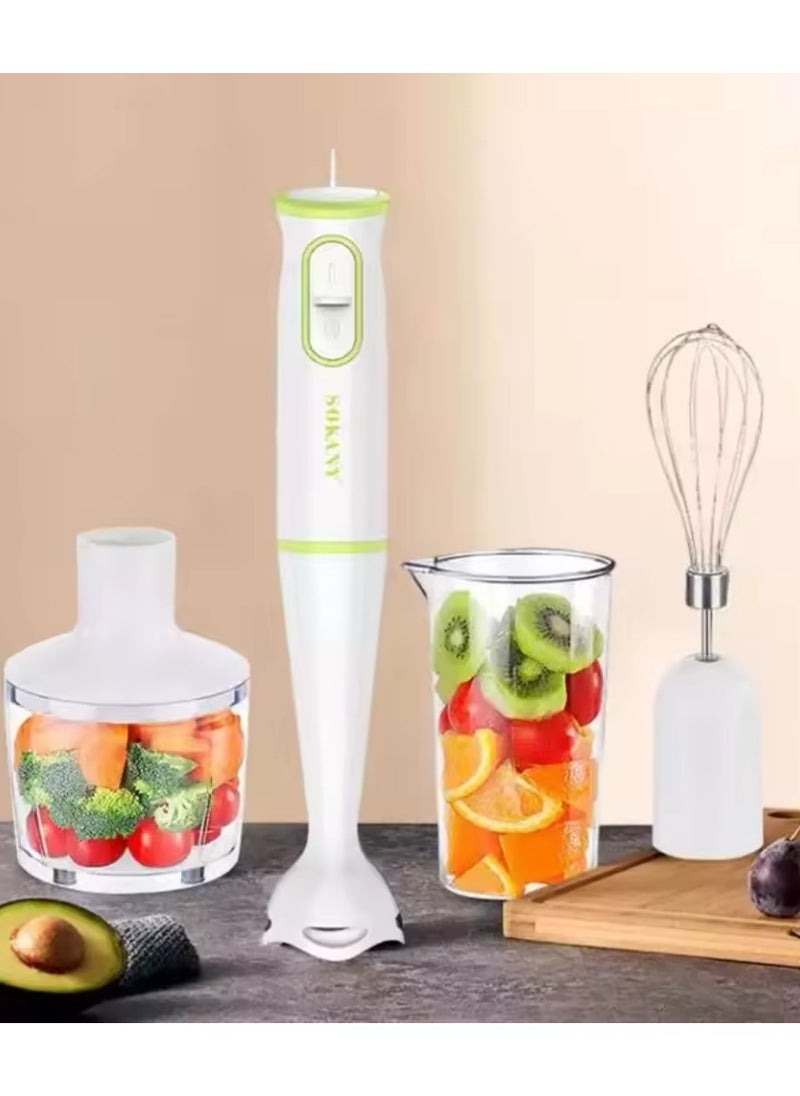 Powerful Copper Motor 2 Speed Modes 4 in 1 Hand Blender Electric Blender 300W Multi-Functional Stick Blender With Food Processor Frother, And Attachments