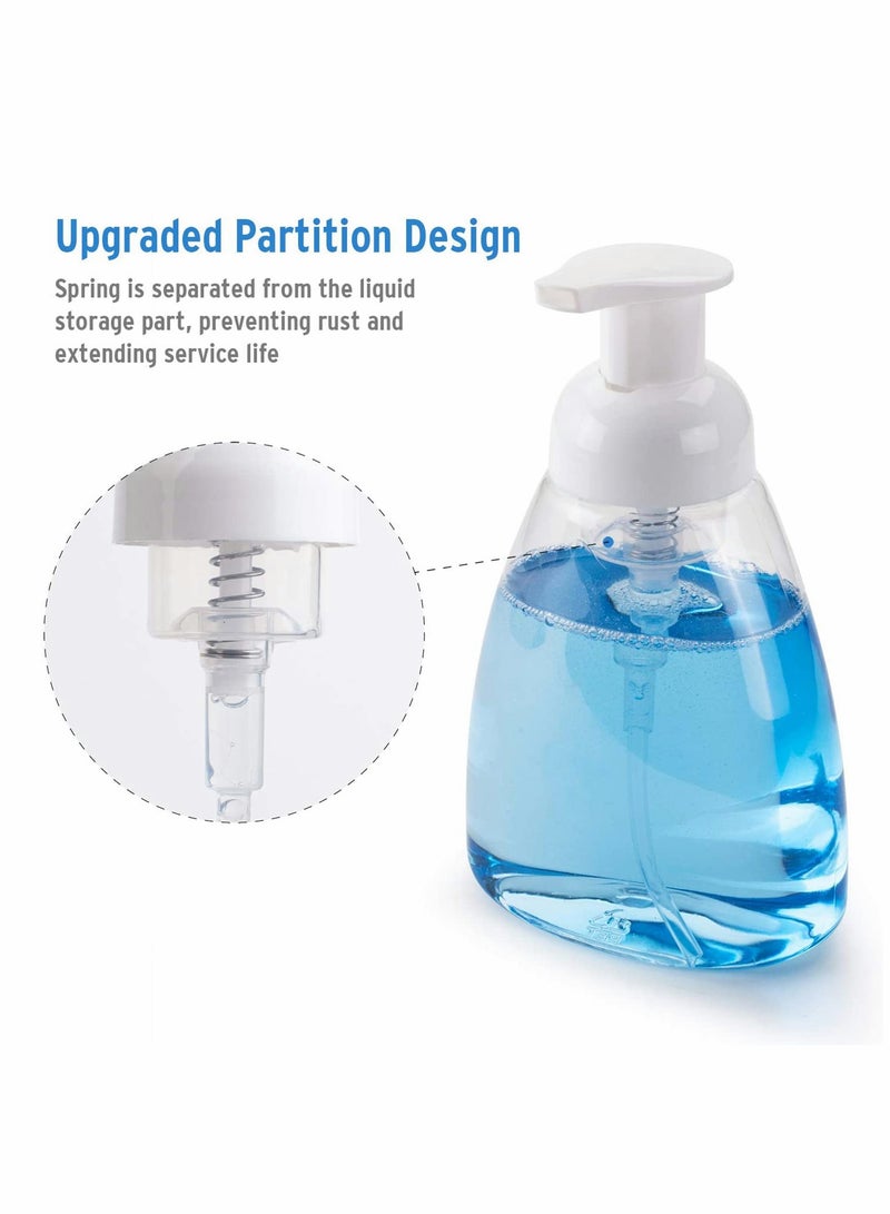 4 Pack Refillable Foam Soap Dispenser Bottles, Oval Plastic Hand Soap Dispensers with White Pumps for Kitchen and Bathroom Use  - Image 2