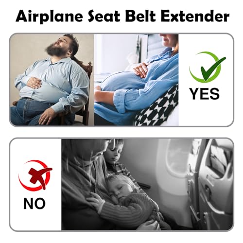 Coolrunner موسع حزام الأمان للطائرة 2 في 1، Coolrunner قابل للتعديل 7-32" - يناسب جميع شركات الطيران - حقيبة حمل مجانية - Image 5