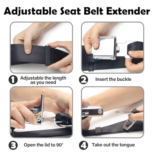 Coolrunner موسع حزام الأمان للطائرة 2 في 1، Coolrunner قابل للتعديل 7-32" - يناسب جميع شركات الطيران - حقيبة حمل مجانية - Image 4