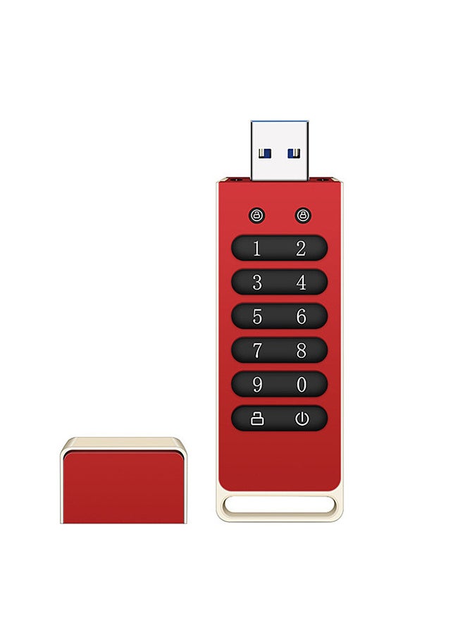 Encrypted USB Drive Secure USB Flash Drive 32GB / 64GB / 128GB / 256GB AES256-bit USB 3.0 Hardware Password Memory Stick Automatic Lock for Personal Protection Aluminum Alloy Shell