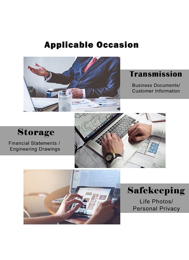 Encrypted USB Drive Secure USB Flash Drive 32GB / 64GB / 128GB / 256GB AES256-bit USB 3.0 Hardware Password Memory Stick Automatic Lock for Personal Protection Aluminum Alloy Shell