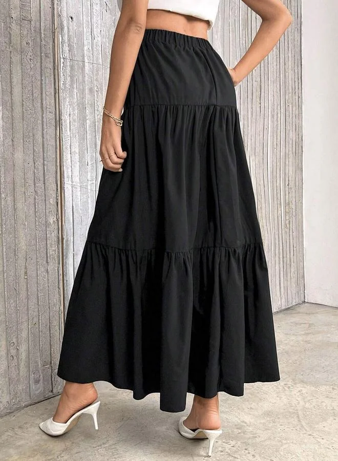 تايك تو تنورة طويلة سادة بطبقات