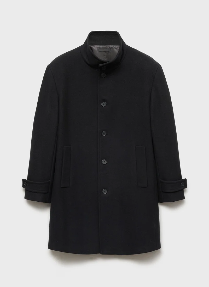 Mango Man  Funnel Neck Overcoat for Men | Best Price UAE