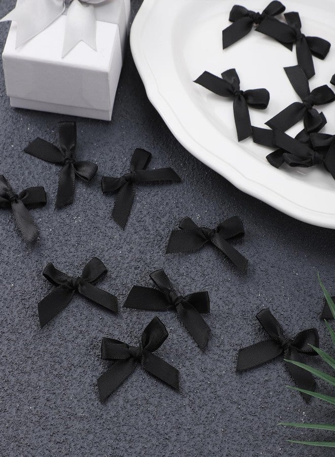 Tweruna 50 PCS Black Bows for Cake, Mini Black Ribbon Bows for Crafts, Elegant Bowknot Decoration Accessories for Christmas Wedding Birthday Party Gift Wrapping DIY Craft - Image 5