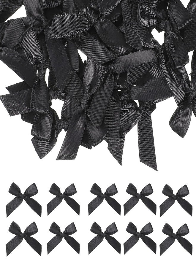Tweruna 50 PCS Black Bows for Cake, Mini Black Ribbon Bows for Crafts, Elegant Bowknot Decoration Accessories for Christmas Wedding Birthday Party Gift Wrapping DIY Craft - Image 1