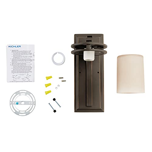 Kichler Hendrik 12” Wall Light Fixture in Olde Bronze with Umber Etched Glass, 1-Light Wall Lamp for Bedroom or Living Room, 5076OZ - Image 2