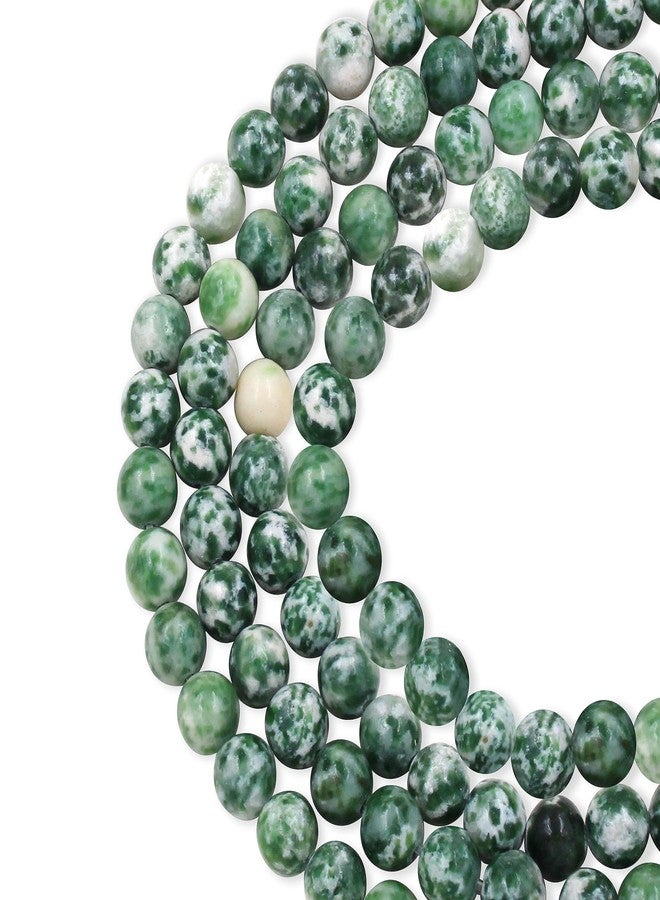 Uloveido 100pcs 8mm Round Green Spot Jasper Loose Stone Beads for Jewelry Making DIY Crafts Design with 10m Stretch Cord - Image 1