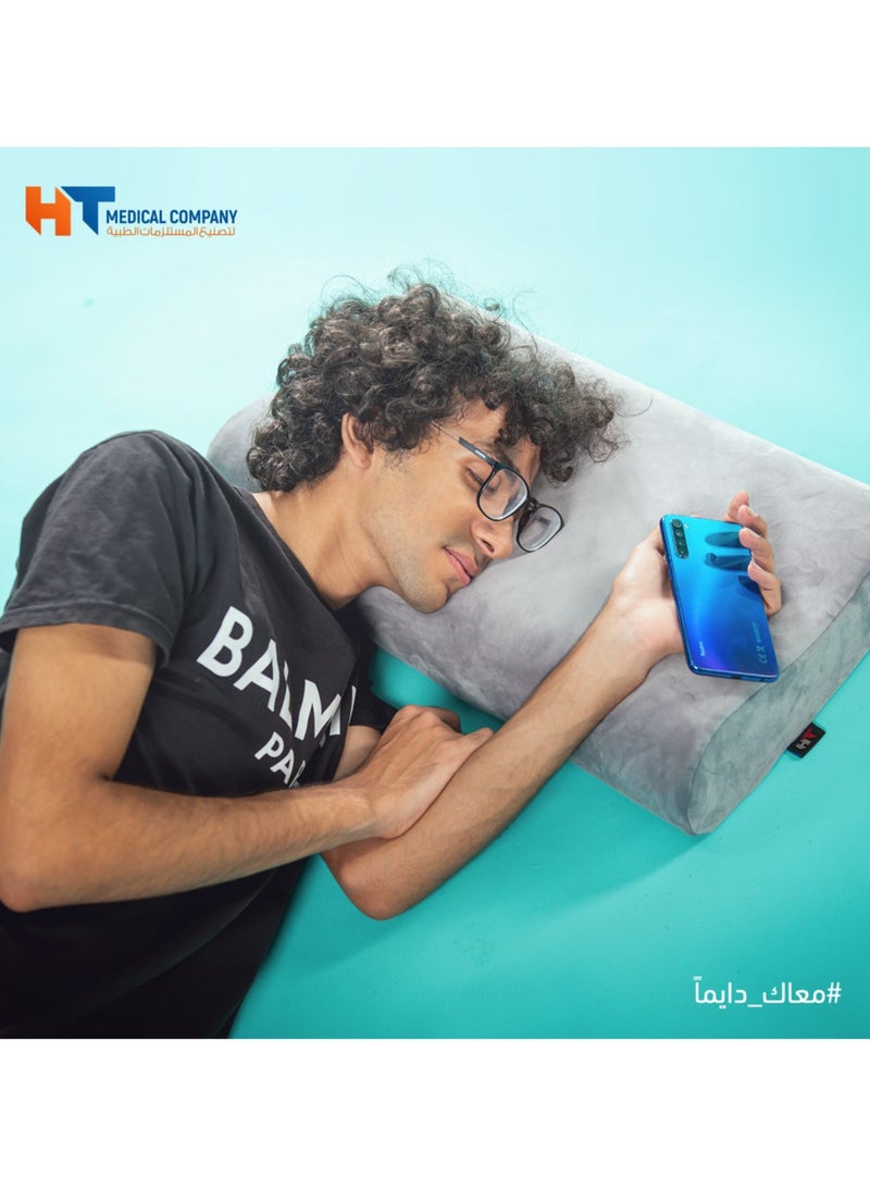 HT Memory foam medical sleeping pillow to prevent neck, shoulder and spine pain, grey , 60 * 35 - Image 2