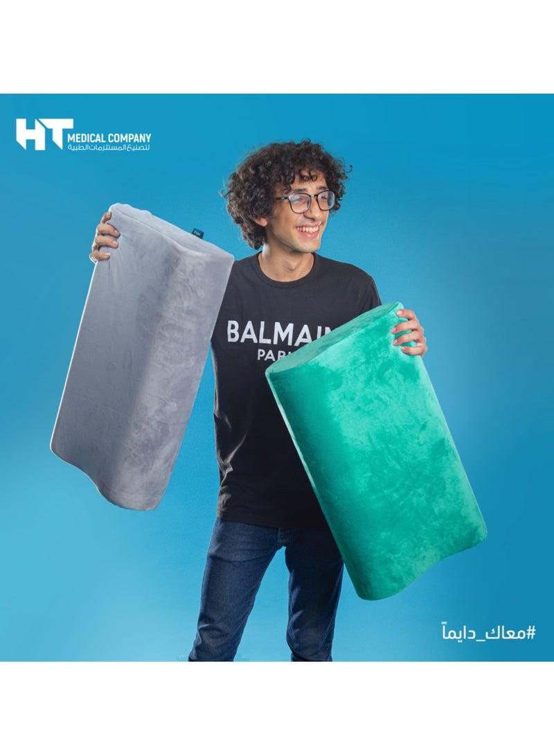 HT Memory foam medical sleeping pillow to prevent neck, shoulder and spine pain, grey , 60 * 35 - Image 3