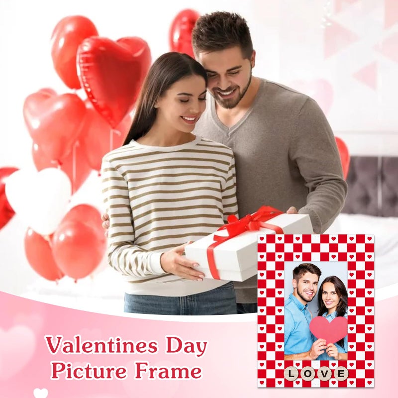 PETCEE Love Picture Frame for Couples - Valentines Day Picture Frame Unique Gift Red and White Heart Design Romantic Valentine's Day Gifts for Him Her Wedding Anniversary Birthday Family Decorations - Image 4