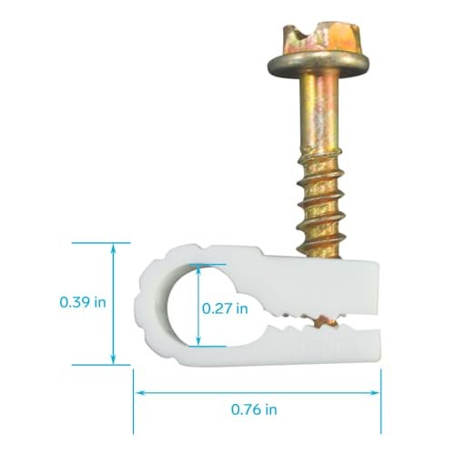 STEREN Coaxial Cable Clips - Cable Holder - Wire Clips - Siding Clips for Hanging - Cord Holder for Desk - Cable Clamps (White, 100 Count - Single Screw) - Image 3