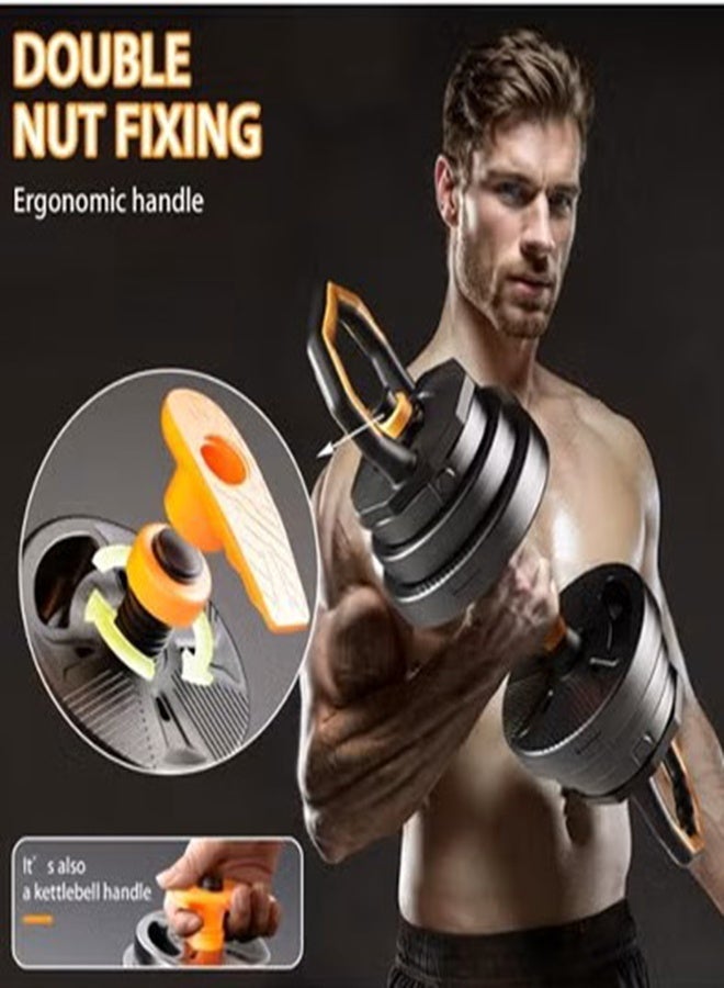 RUIYADA Adjustable Dumbbells 30KG Free Weight Set with Connector 4 in1 Dumbbells Set with Kettle Bell Handle Used as Barbell Kettlebells Push up Stand Fitness Exercises for Home Gym Suitable Men/Women - Image 4