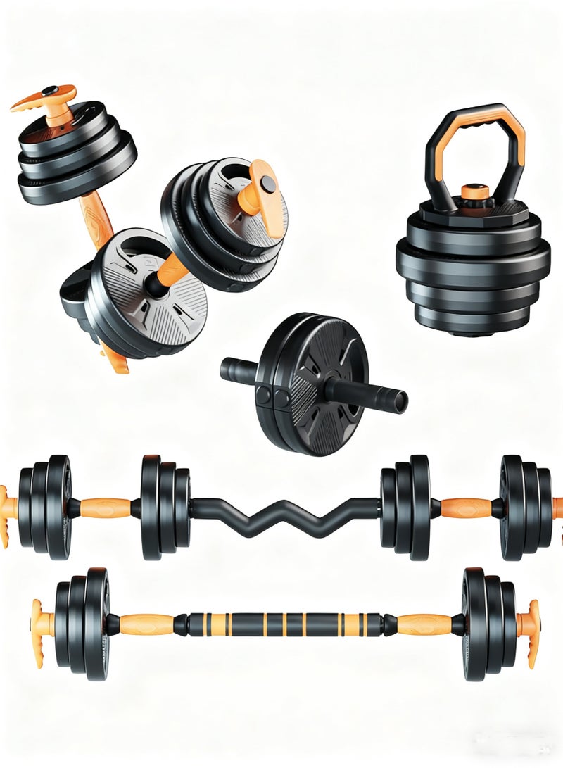 RUIYADA Adjustable Dumbbells 30KG Free Weight Set with Connector 4 in1 Dumbbells Set with Kettle Bell Handle Used as Barbell Kettlebells Push up Stand Fitness Exercises for Home Gym Suitable Men/Women - Image 1