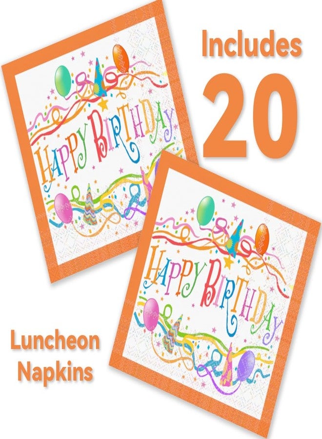 Stonehouse Collection | Happy Birthday 9" Paper Plates & Napkins | 40 PCS Total Disposable Plates - Image 3